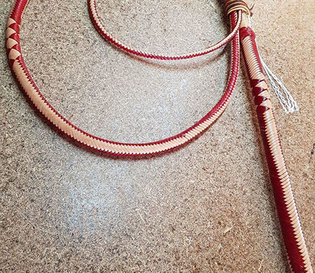 16 strand 2 tone roo hide whip